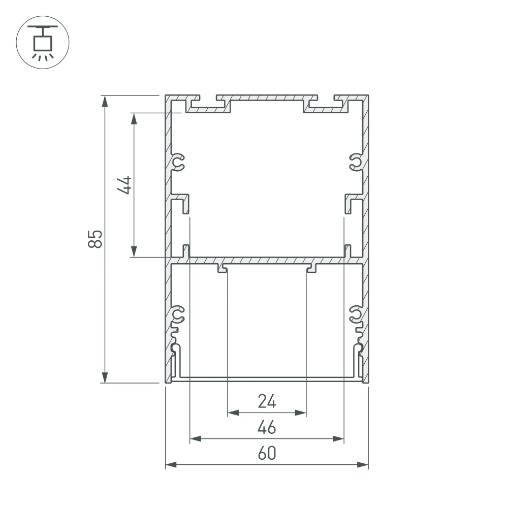 Профиль ARH-LINE-6085-2000 BLACK (Arlight, Алюминий) 018681