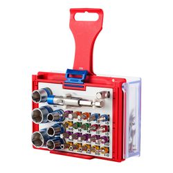 МАСТАК (058-10028C) Набор вставок (бит) 1/4", TORX, HEX, Pozidriv, Phillips, Slotted, 28 предметов