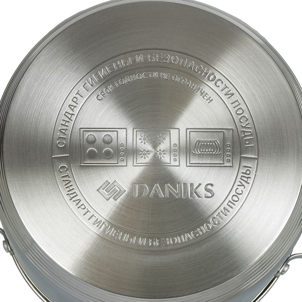 Кастрюля нерж, с крыш, 5.9/6.5 л, Daniks, Токио, SD-A87-24, индукц