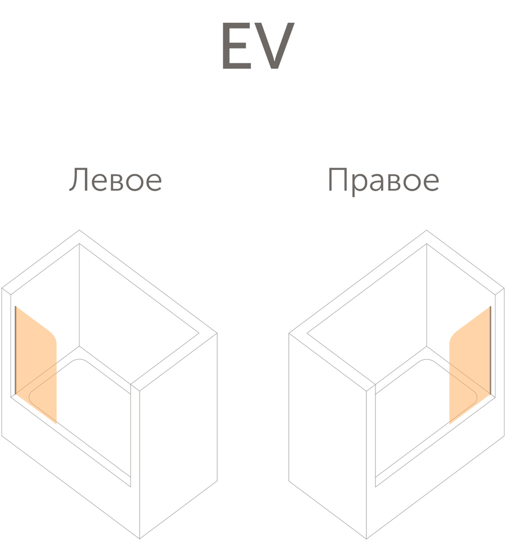 Душевая шторка на ванную Vegas Glass EV профиль хром глянцевый, стекло прозрачное