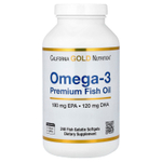 California Gold Nutrition, омега-3, рыбий жир премиального качества, 240 капсул из рыбьего желатина