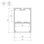 Профиль SL-LINE-4970-2000 ANOD (Arlight, Алюминий)