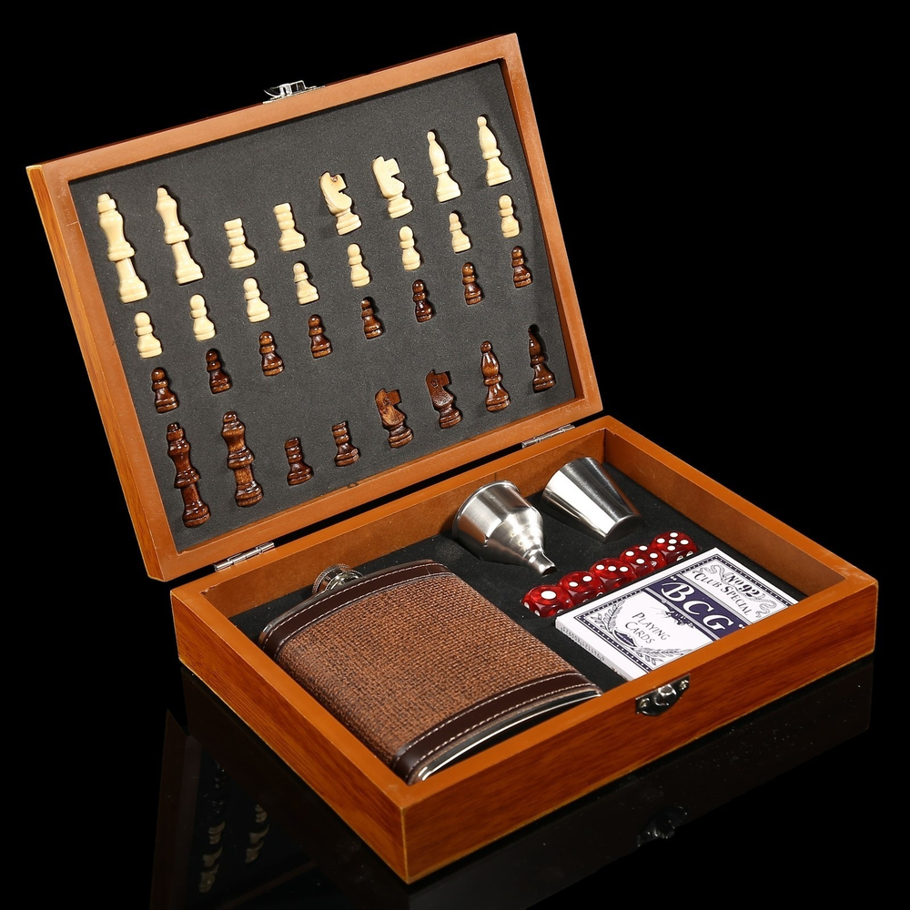3470679 Набор 6 в 1: фляжка 8 oz, рюмка, воронка, кубики 5 шт