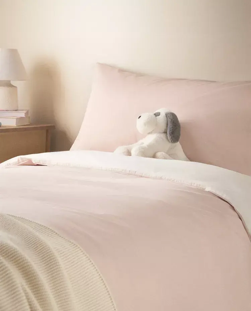 ZARA HOME ДЕТСКИЙ ДВУСТОРОННИЙ ПОДОДЕЯЛЬНИК, РОЗОВЫЙ