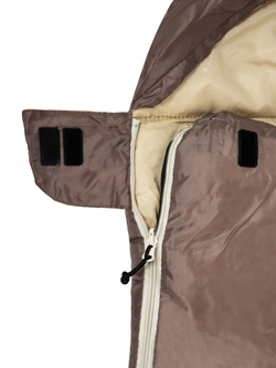 Спальный мешок Naturehike U250S  с капюшоном, коричневый (NH20MSD07), молния слева