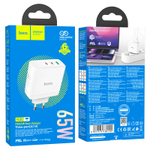 Сетевое зар. устр. Hoco N30 GaN 1USB/2USB-С 65W белое