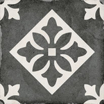 Equipe Art Nouveau Padua Black 20x20