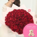 Розы кения красные (Premium) 101 шт – розы с доставкой по Южно-Сахалинску, интернет-магазин FloArt