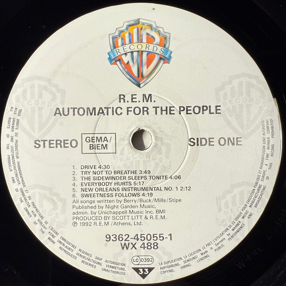 R.E.M. ‎– Automatic For The People (Германия 1999г.)