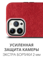 Мягкий тканевый чехол для IPHONE 13 PRO MAX / 12 PRO MAX с бархатной подкладкой и усиленной защитой камеры