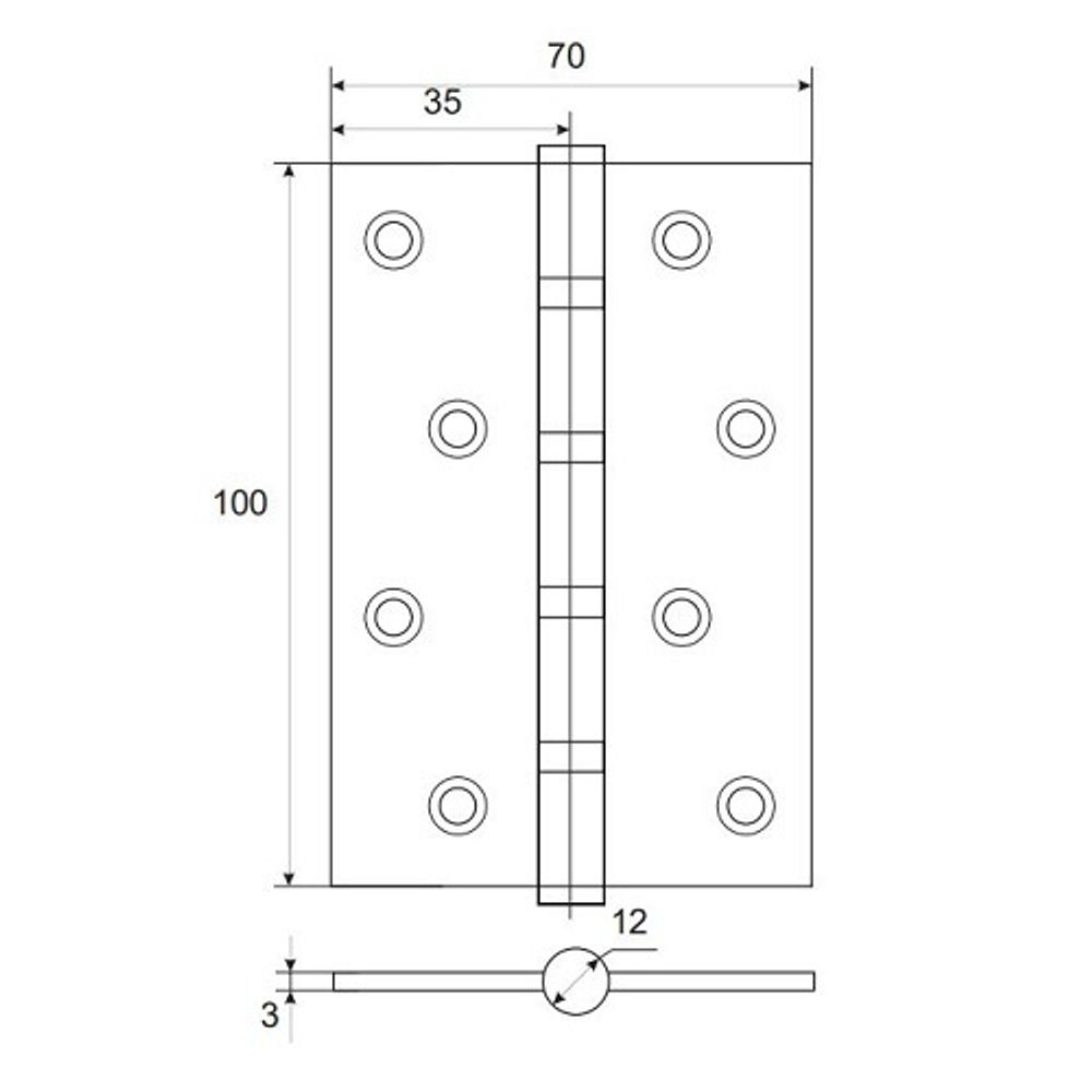 Петля дверная APECS 100x70-B4 Steel GM мат.золото (1 шт)