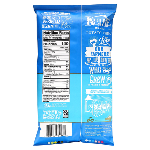 Kettle Foods, картофельные чипсы, Farmstanding Ranch, 141 г (5 унций)