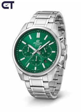 CASIO EFV-650D-3AVUDF EDIFICE мужские наручные часы — стальной хронограф с зелёным циферблатом
