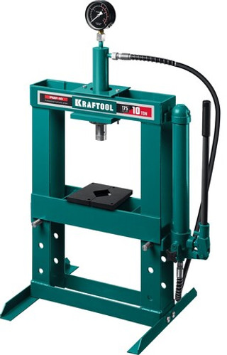 KRAFTOOL PMP-10, 10 т, гидравлический пресс с гидронасосом и манометром (43472-10)