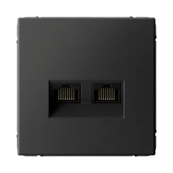 Розетка компьютерная RJ45 + RJ45, кат. Systeme Electric ArtGallery Базальт GAL001488