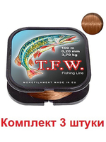 леска рыболовная T.F.W. 0,40mm 100m, 3 штуки