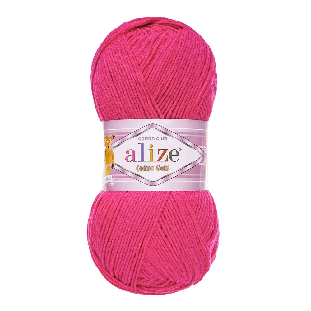 Пряжа Alize (Ализе) Cotton Gold / уп.5 мот. по 100 г, 330м, 149 фуксия A