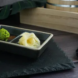 Соусник 44 мл 12*7,2*2,5 см прямоуг. двойной фарфор Dark Matt Panasia P.L. Proff Cuisine [1]