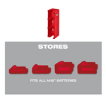 Держатель для 4 аккумуляторов Milwaukee Packout M18, 33 см, настенное крепление, универсальное