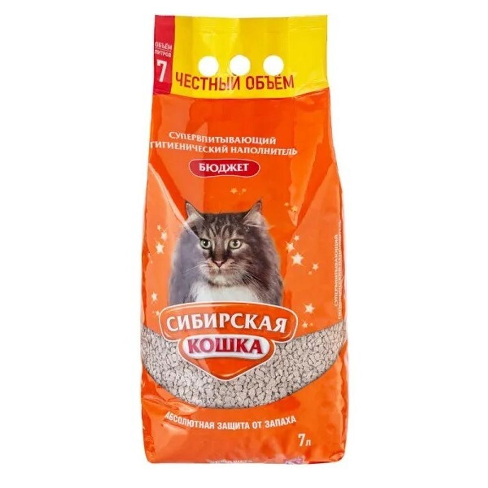 Наполнитель СИБИРСКАЯ КОШКА "Бюджет" впитывающий - 7 л