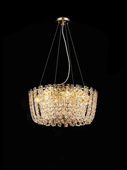 Люстра подвесная NewRgy M23-ф500*H170 H GOLD, 8×40 Вт, золотая