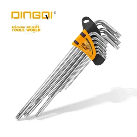 Набор длинных шестигранных TORX ключей 9 шт Dingqi 17125A
