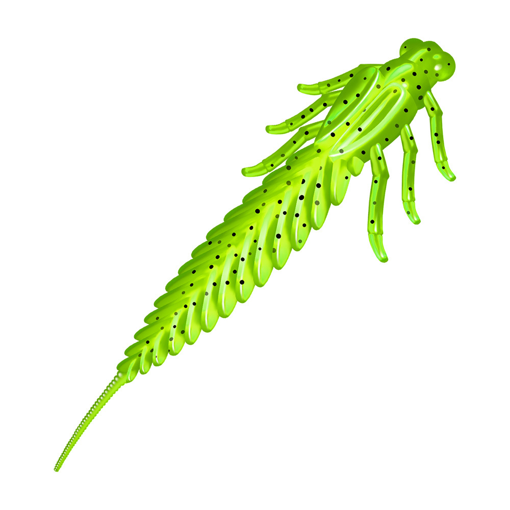 Приманка ZUB-LARVA  80мм(3,2")-5шт, (цвет 351) шартрез с блестками