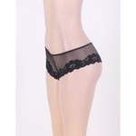 Трусики Black Floral, прозрачные, черный, XS-S