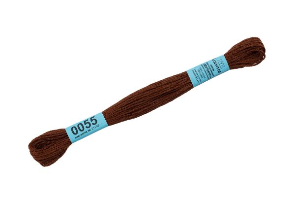Мулине Gamma 100% хлопок, цв.0055 шоколадный, 24 мотка по 8 метров