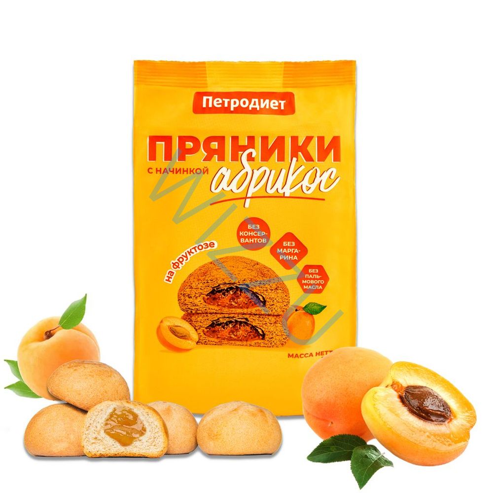 Пряники Петродиет с начинкой Абрикос на фруктозе 340гр