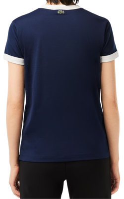 Женская теннисная футболка Lacoste Slim Fit Cotton Tennis T-Shirt - небесный