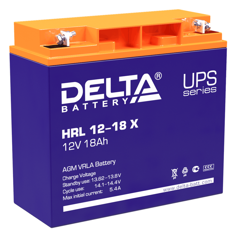 Аккумулятор DELTA HRL 12-18 Х - AGM ( 12В / 18Ач ) Аккумулятор DELTA HRL 12-18 Х - AGM ( 12В / 18Ач )