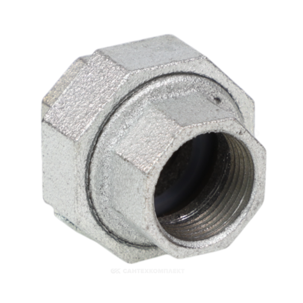 Соединитель прямой американка чугун оц Ду 15 (1/2") ВР/ВР Fittex