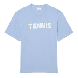 Мужская теннисная футболка Lacoste Printed Cotton - light blue