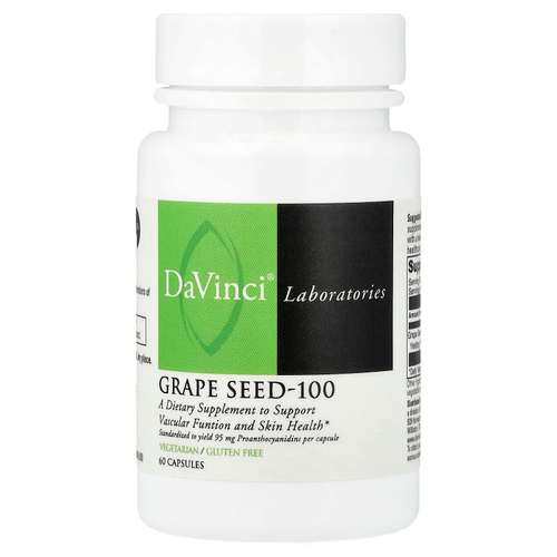 DaVinci Laboratories, виноградная косточка-100, 100 мг, 60 капсул