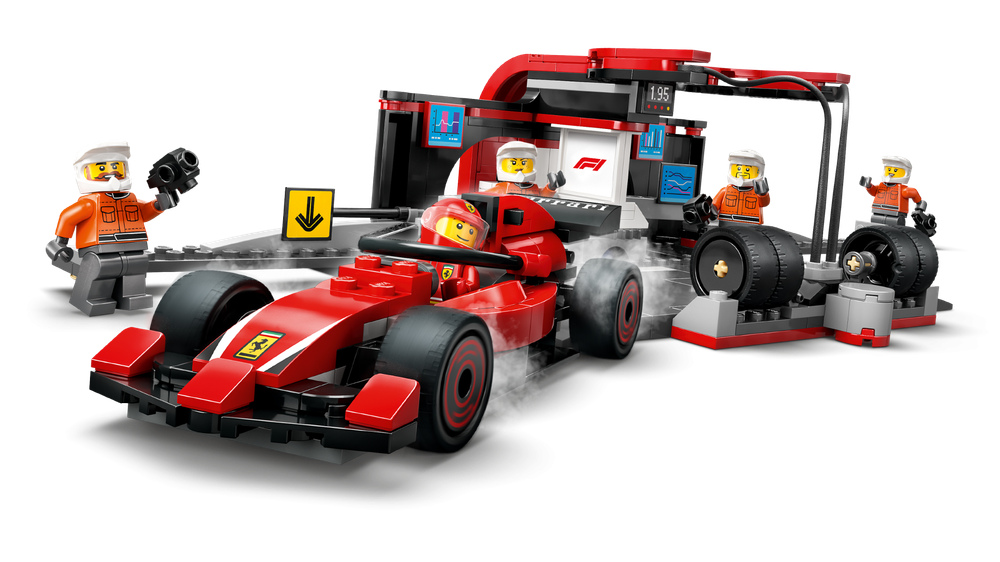 Конструктор Лего Сити Пит-стоп F1 и команда болида Ferrari 60443 | LEGO City F1 Pit Stop & Ferrari Car  322 детали | 6+