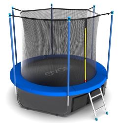 EVO JUMP Internal 12ft (Sky). Батут с внутренней сеткой и лестницей, диаметр 12ft (синий) + нижняя сеть