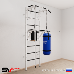Шведская стенка Sv Sport усиленная 6761 (Турник стандарт/Брусья/Канат/Трапеция/Цепь/Мешок 15кг)