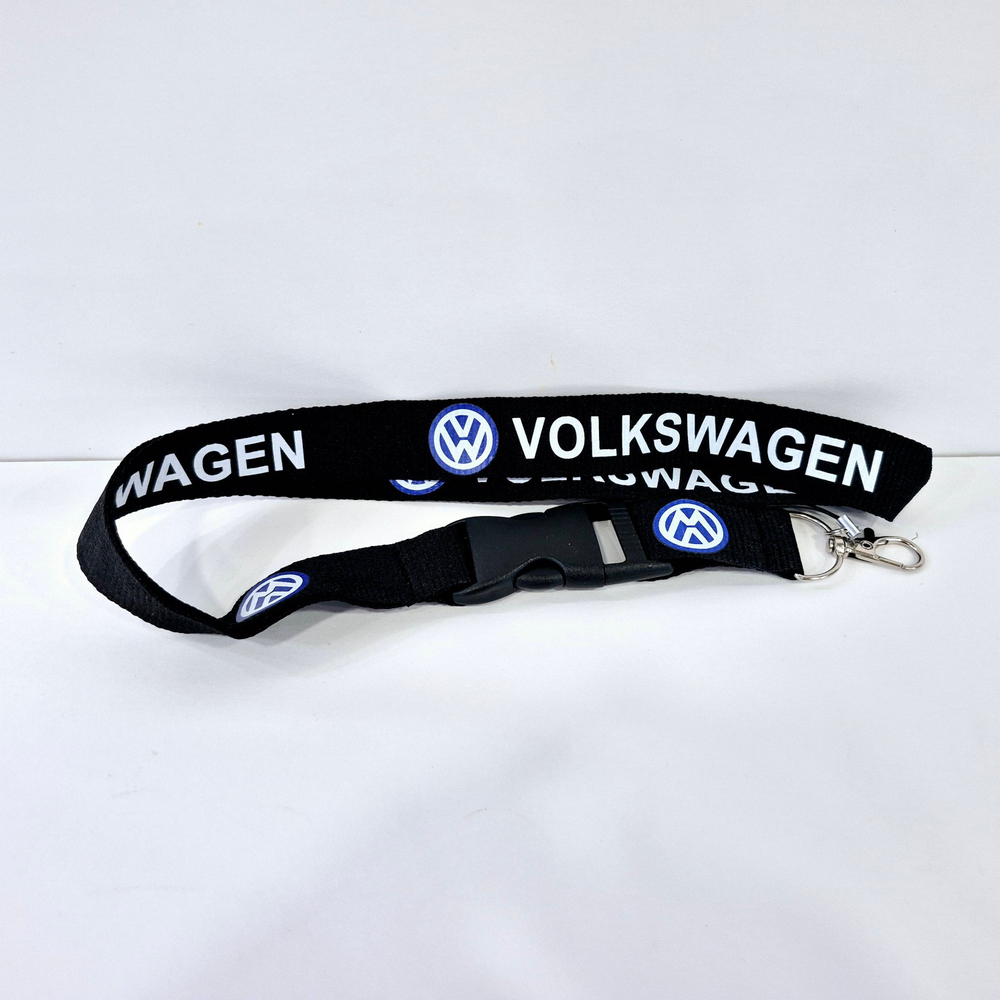 VOLKSWAGEN (чёрный) Люкс / Брелок, шнурок для ключей на шею VOLKSWAGEN (Фольксваген), ланъярд, крафт, чёрный (1 шт)
