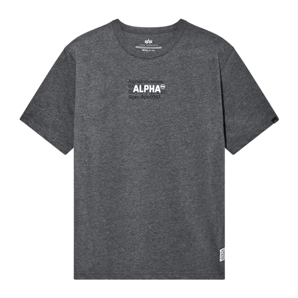 Футболка Alpha Industries Alpha Code Graphic Tee Dark Charcoal Heather (Темно-серый)