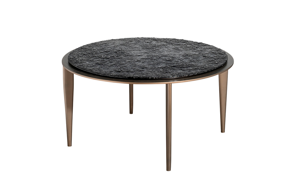 Стол журнальный 80x42см Garda Decor черный/бронзовый