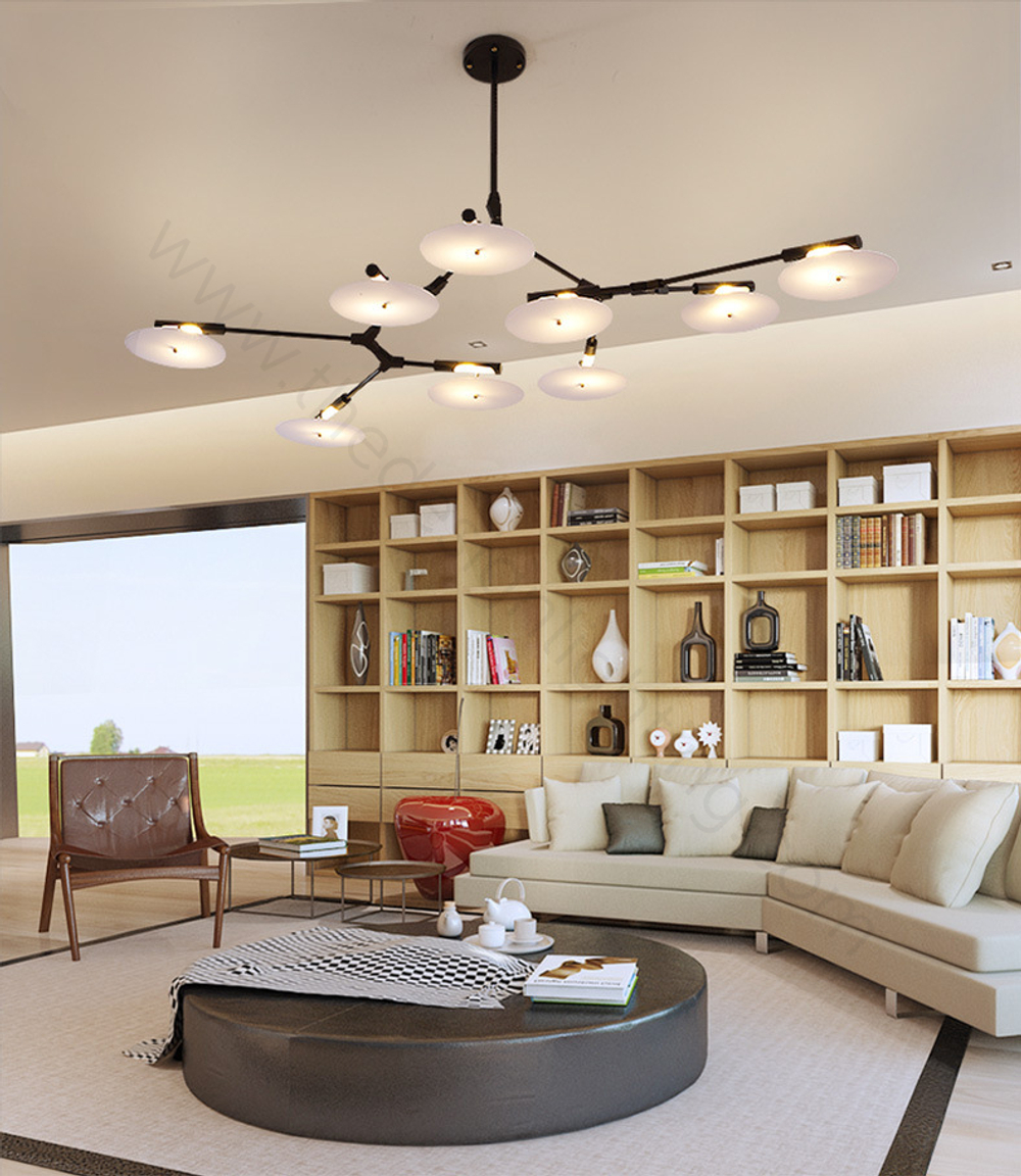Ceiling design lamp  Branching Discs by Lindsey Adelman (5 lampshades,  Black)