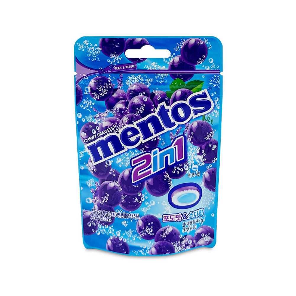 Драже Mentos Duo Grape/Peach Soda (Корея) 45г