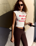 Женская облегающая укороченная футболка с принтом - BERSHKA