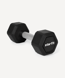 Гантель гексагональная STARFIT DB-301PRO 5 кг, обрезиненная, черный, пара