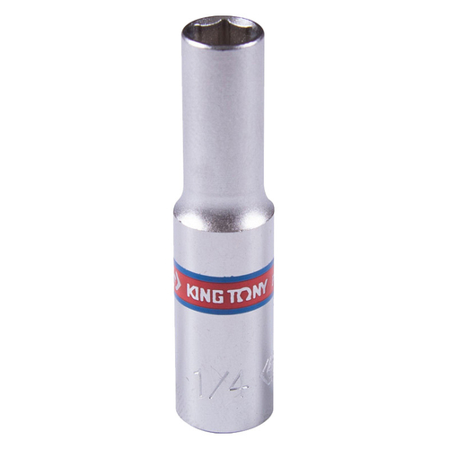 KING TONY (223508S) Головка торцевая глубокая шестигранная 1/4", дюймовая 1/4"