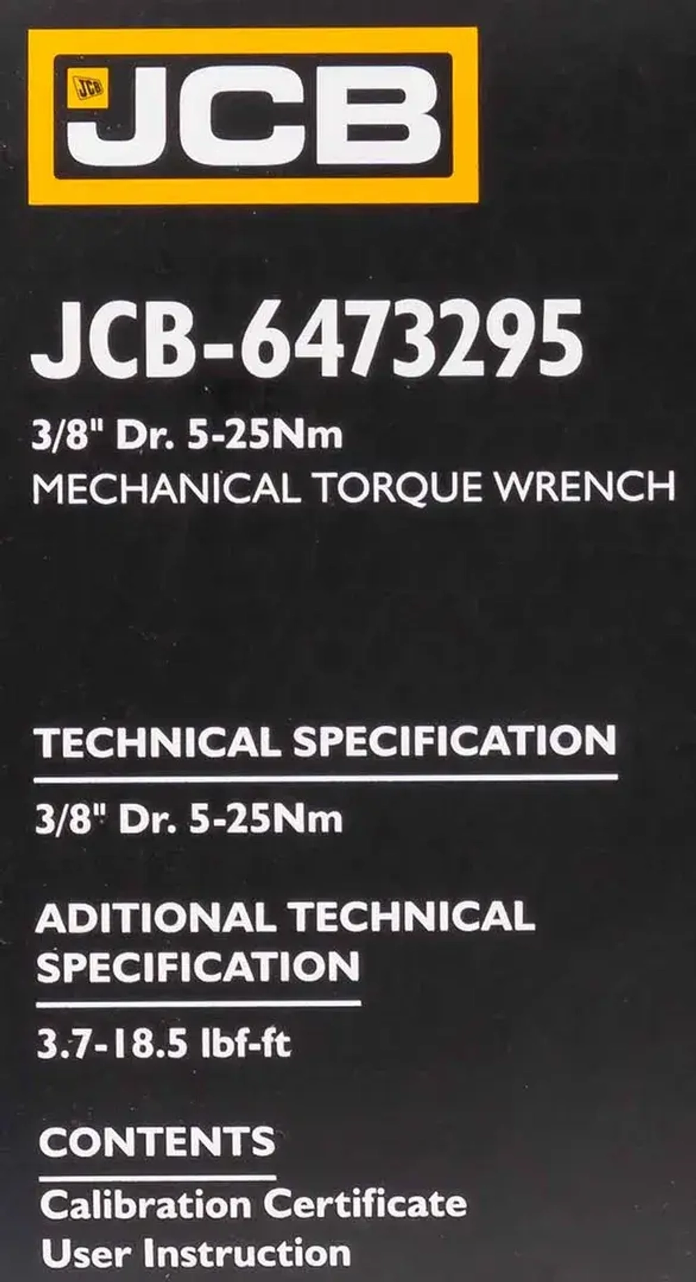 Ключ моментный 5-25Нм, 3/8'' JCB JCB-6473295