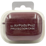 Силиконовый чехол для AirPods Pro 2 c карабином бордовый