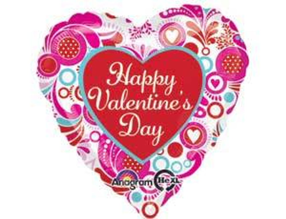 Шар фольга 18" "Happy Valentine s Day" сердце