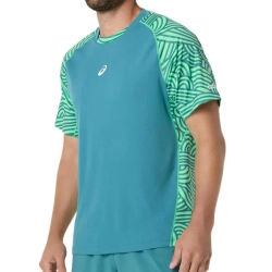 Мужская теннисная футболка Asics Padel Court All Over - misty pine/vital green